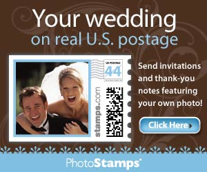 wedding on photo stamps